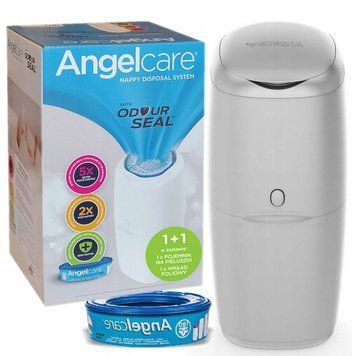 Контейнер для подгузников с двойным замком Angelcare, +1 кассета, серый 1251 фото