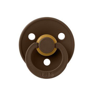 Пустышка BIBS Colour Latex Round (круглая), 0-6 мес., темно-коричневая 1571 фото