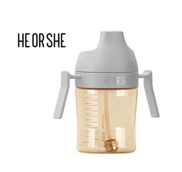 Поильник HEORSHE (трубочка) 300мл, Серый, 9+мес 1353 фото