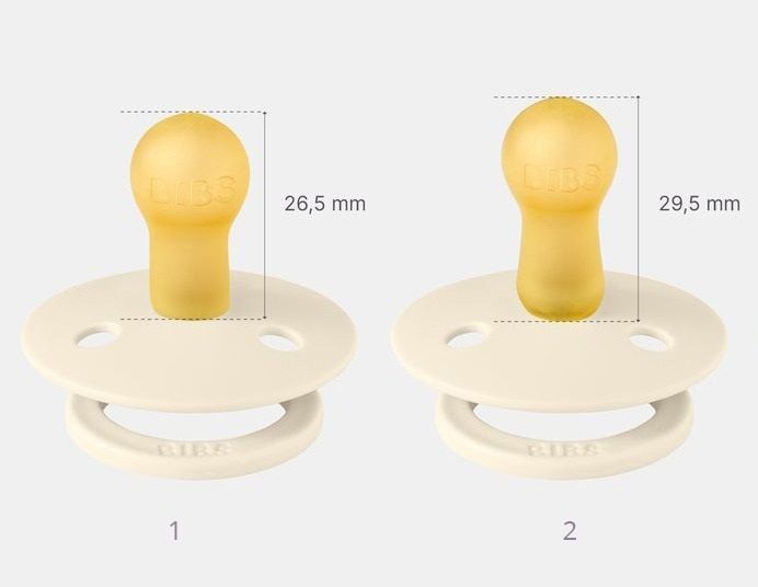 Пустышки BIBS Colour Latex Round (круглые), набор 2 шт., 0&ndash;6 мес., темно-голубая/светло-голубая 1523 фото