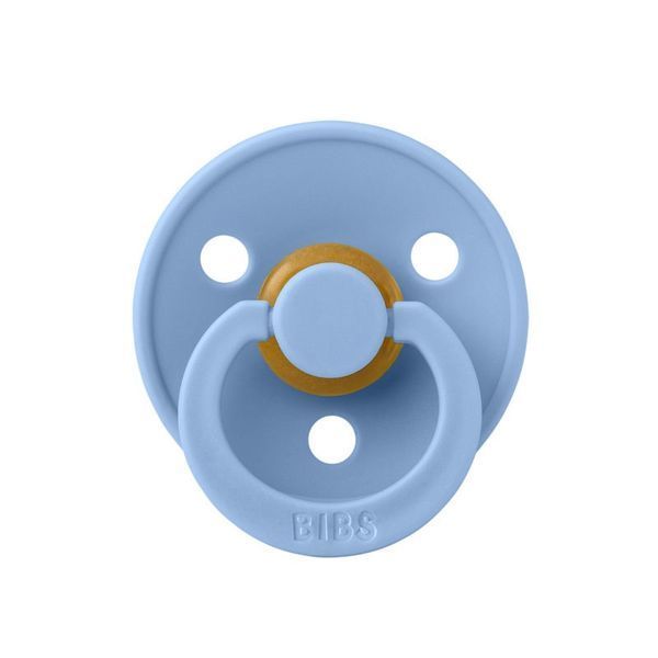 Пустышки BIBS Colour Latex Round (круглые), набор 2 шт., 6&ndash;18 мес., темно-голубая/светло-голубая 1524 фото