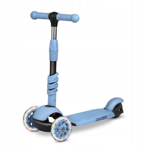 Самокат з LED-підсвіткою Ricokids Todi 3в1, синьо-сірий 1105 фото