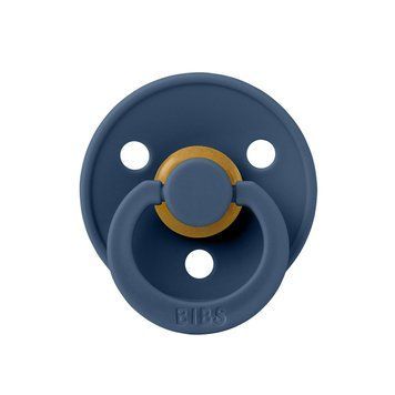 Пустышка BIBS Colour Latex Round (круглая), 6-18 мес., темно-синяя 1578 фото