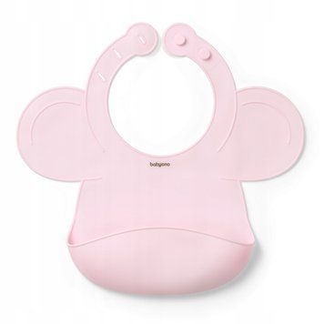 Силіконовий слюнявчик BabyOno 1639/02 рожевий - з кишенею 1222 фото