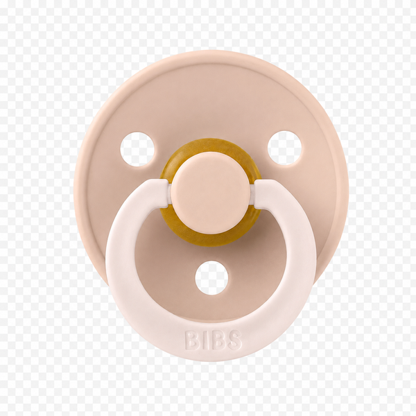 Пустышка BIBS Studio Colour 2 PACK Fusion Latex Round (круглая), набор 2 шт., 6&ndash;18 мес., пудрово-розовая/серо-коричневая, бежевое кольцо 1541 фото