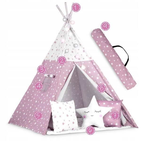 Палатка-вигвам Nukido Tipi с принтом звездочек  1092 фото