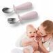 Ложка і вилка BabyOno 1665/02 із захисним обмежувачем, Рожеві 1225 фото 2