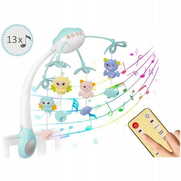 Мобіль, карусель із нічником і музикою Ricokids RK-813, блакитний 1039 фото