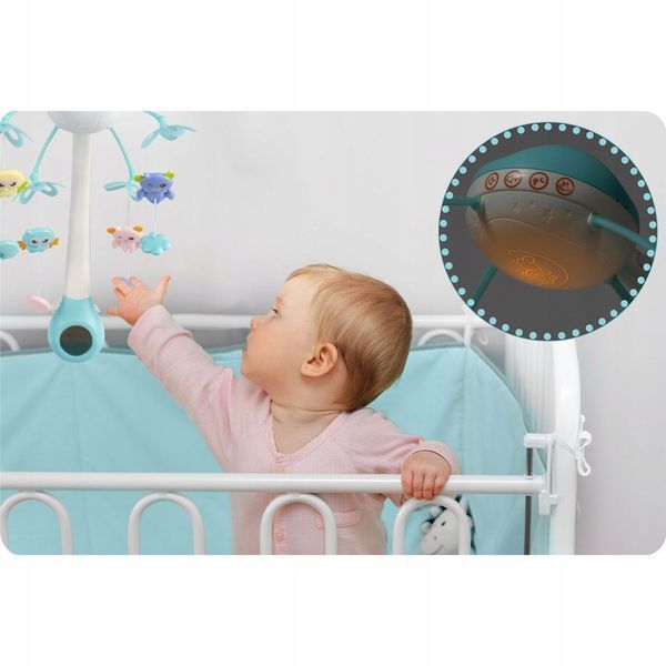 Мобіль, карусель із нічником і музикою Ricokids RK-813, блакитний 1039 фото