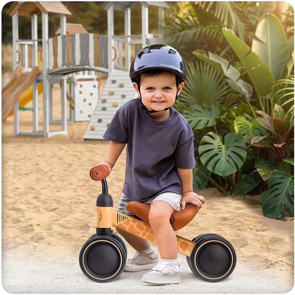 Беговел трёхколёсный учебный Ricokids, коричневый &laquo;Жираф&raquo; 1336 фото