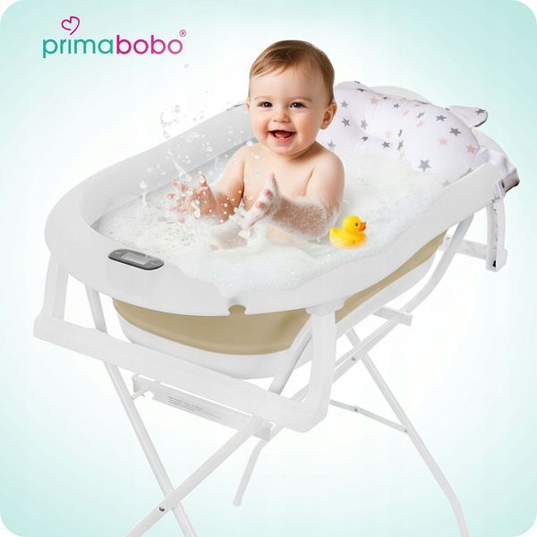 Детская ванночка с подставкой, термометром и подушкой Primabobo PREMIUM 1233 фото