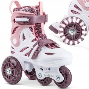 Ролики Cariboo Ballerina XS (26&ndash;30), LED-колеса, розово-фиолетовые 1089 фото