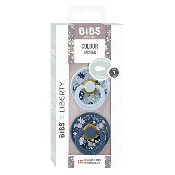 Пустушки BIBS x Liberty Colour Latex Symmetrical (симетрична) &ndash; Chamomile Lawn, набір 2шт., 0-6 міс., блакитна/темно-синя, квітковий принт  1677 фото