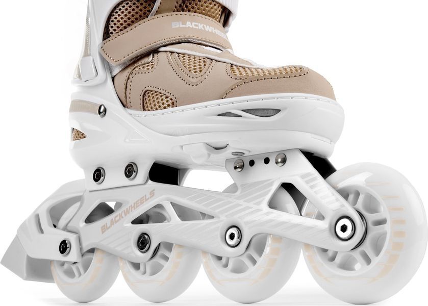Ролики Blackwheels Flex Pro 34&ndash;37 &mdash; регулируемые, ABEC-7, бежевые 1096 фото
